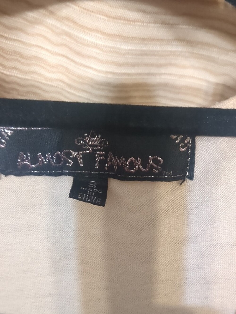 Almost Famous Cream Sequin Racerback Tank - Picture 2 of 3